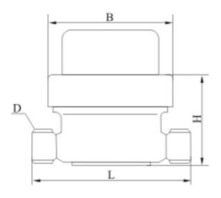 DN8直饮水水表外形尺寸图